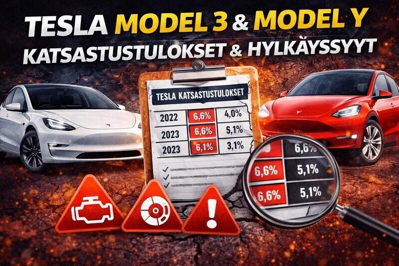 Tesla Model Y: 45 % hylätään katsastuksessa